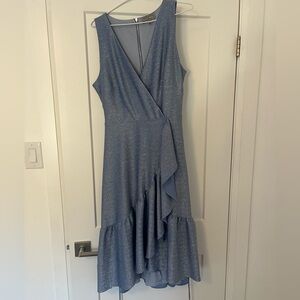 Elegant Ice/Dusty Blue Sleeveless Dress